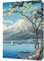 Obraz 40x60cm Mount Fuji from Lake Yamanaka, Takahashi Japoński Vintage