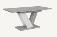 Stół rozkładany kuchenny lub salon 120 -160 cm Beton / Biały Mat DUNAI