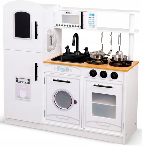 DUŻA KUCHNIA DREWNIANA XXL dla Dzieci EDUKACYJNA AKCESORIA+oświetlenie LED na Arena.pl