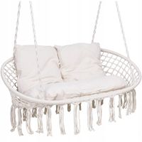 HUŚTAWKA BOCIANIE GNIAZDO FOTEL WISZĄCY Z PODUSZKAMI DWUOSOBOWY HAMAK BOHO