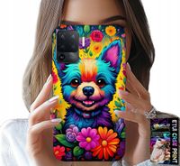 ETUI DO OPPO F19 PRO - KWIACISTE WZORY PIESEK PIES JORK PLECKI