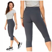 LEGGINSY DAMSKIE RYBACZKI 3/4 Z WYSOKIM STANEM ELASTYCZNE SZARE MORAJ L/XL