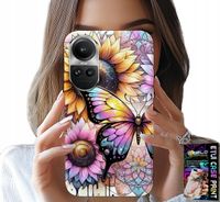 ETUI DO OPPO RENO10 PRO 5G - SŁONECZNIK Z MOTYLKIEM, OBUDOWA + FOLIA