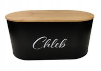 CHLEBAK POJEMNIK NA PIECZYWO Z POKRYWĄ DESKĄ DO KROJENIA CZARNY CH01