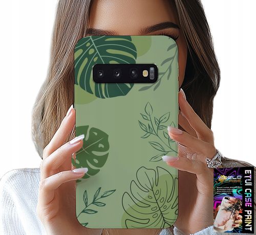 ETUI DO SAMSUNG GALAXY S10 PLUS - ZIELONE LIŚCIE ROŚLINNE WZORY PLECKI na Arena.pl