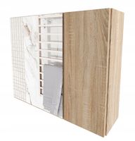 Szafka łazienkowa regał do łazienki półki lustro wisząca dąb sonoma