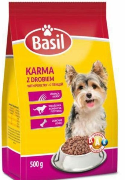 BASIL PIES SUCHY 500G DRÓB zdjęcie 1