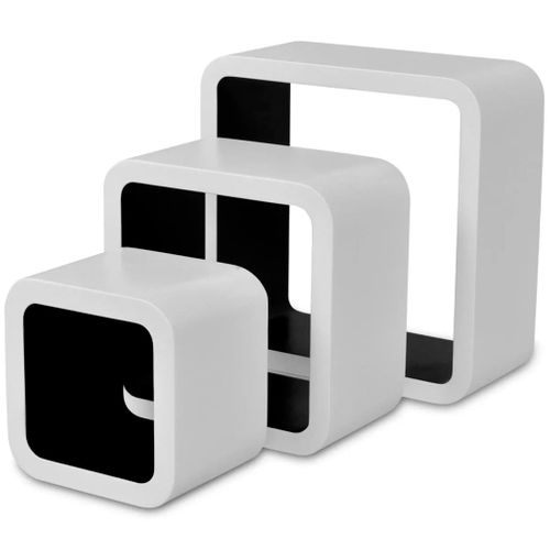 3 biało czarne półki ozdobne MDF Cube na Arena.pl