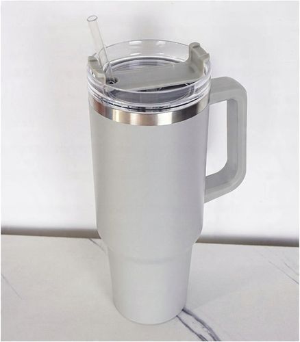 MagiCook KUBEK TERMICZNY 1200 ML ZE SŁOMKĄ STYLE USA Jasna Szarość na Arena.pl