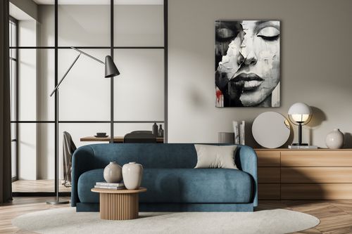 Obraz Do Salonu PORTRET Kobiety Usta Abstrakcja Beton 50cm x 70cm na Arena.pl