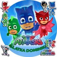 OPŁATEK NA TORT 20CM - PIDŻAMERSI PJMASKS + IMIĘ + GRATIS! 15CM 18CM