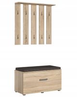 Zestaw Do Przedpokoju 10 Wieszaków Szafka Na Buty Siedzisko Stone Sonoma