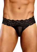 male power scandal-lace micro stringi męskie z siateczką i koronką l/xl