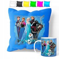 ZESTAW: KUBEK + POSZEWKA - KRAINA LODU FROZEN - PREZENT WIELE WZORÓW + IMIĘ