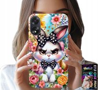 ETUI DO OPPO A38 4G - KRÓLIK WIELKANOCNY, ZAJĄC, JAJKA + SZKŁO