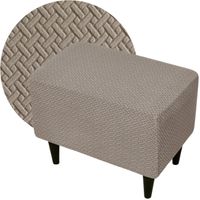 POKROWIEC NA PODNÓŻEK PUF ELASTYCZNY ŻAKARD JODEŁKA OEKO TEX BEŻOWY