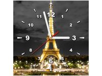 30X30CM OBRAZ ZEGAR PARIS EIFFEL TOWER WIEŻA OBRAZ MALOWANE