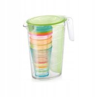 Dzbanek myDRINK 2,5 l, 4 kubki z wieczkiem, zielony