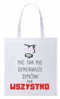 Dla Syna Syneczka Prezent Torba Eco Biała Shopper Z Nadrukiem Ze Zdjęciem