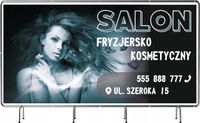 BANER REKLAMOWY 100x50cm gotowy projekt SALON FRYZJERSKO KOSMETYCZNY