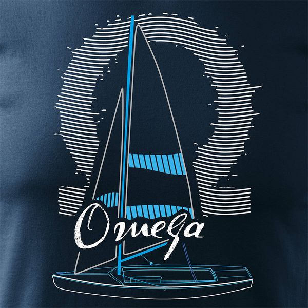 Koszulka żeglarska dla żeglarza z jachtem żaglówką sailing jacht omega męska granatowa REGULAR M zdjęcie 2