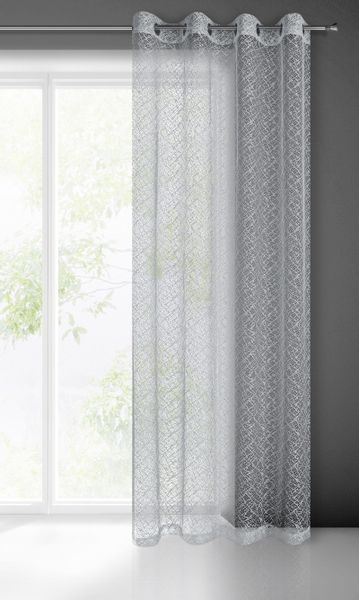 Firana gotowa na przelotkach AMANDA 140x250 Eurofirany szara zdjęcie 2