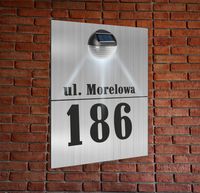 TABLICZKA ADRESOWA oświetlona led pionowa aluminiowa numer na dom