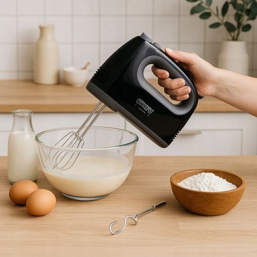 Mikser ręczny robot kuchenny 750W turbo 5 prędkości czarny na Arena.pl