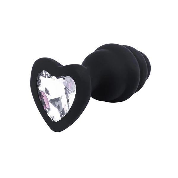 Butt Plug Black Ribbed Small zdjęcie 1