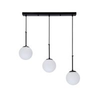 Pompei lampa wisząca czarny 3x40W E27 klosz biały