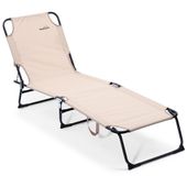Leżak ogrodowy rozkładany beżowy