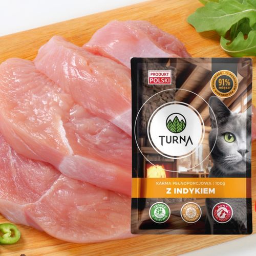 karma mokra dla kota z indykiem turna cats 100g saszetka bez zbóż naturalna na Arena.pl