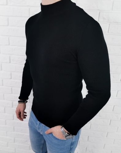 Czarny półgolf sweter męski 3431 - M na Arena.pl