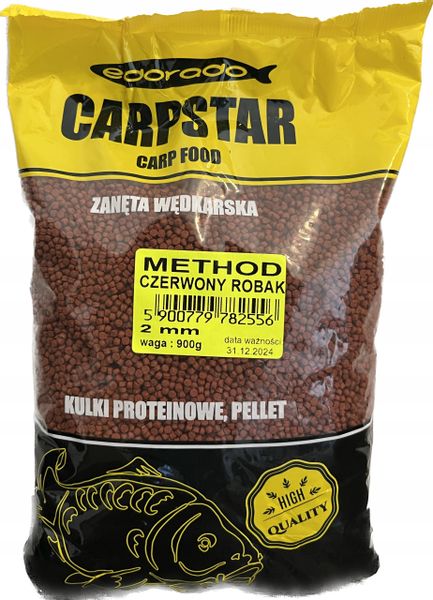 Carpstar Method Pellet 900g 2mm czerwony robak zdjęcie 1