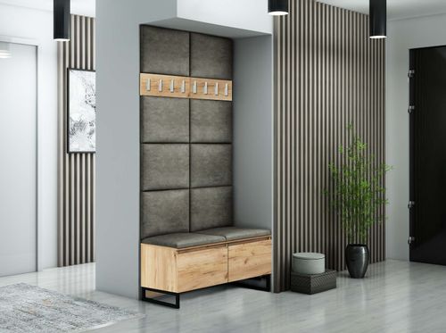 Panel ścienny tapicerowany Megan 37x50 cm szary na Arena.pl