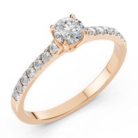 pierścionek z różowego srebra 925 z diamentem (brylantem) 0,61 ct lab