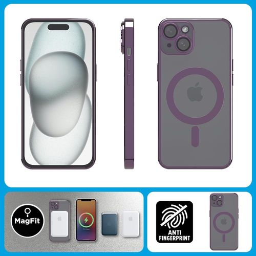 Etui iPhone 15 Plus szkło hartowane MagSafe fiolet N NEWTOP na Arena.pl