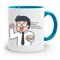 Pracownika Kubek Błękitny Jestem Najlepszy Z Nadrukiem Ze Zdjęciem