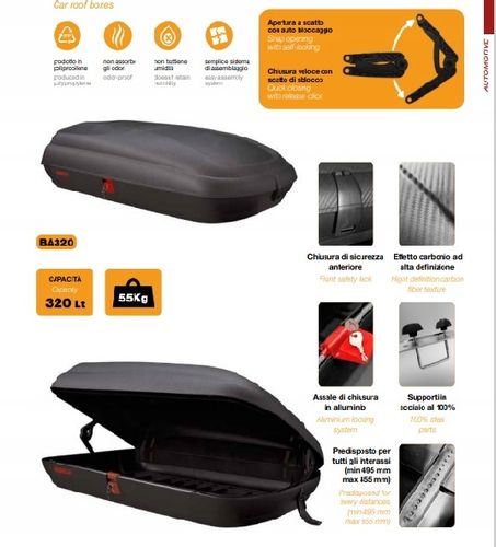 Box dachowy Art Plast Carbon 320 l czarny na Arena.pl