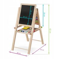 TABLICA DWUSTRONNA Z LICZYDŁEM DLA DZIECI MAGNETYCZNA KREDOWA + AKCESORIA