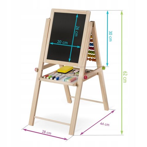 TABLICA DWUSTRONNA Z LICZYDŁEM DLA DZIECI MAGNETYCZNA KREDOWA + AKCESORIA na Arena.pl