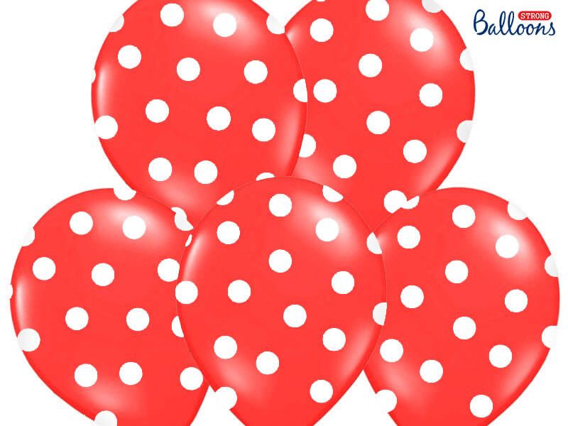 Balony czerwone w białe kropki pin up zdjęcie 2