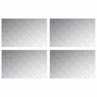 Płytki w Szachownicę 4 pcs Srebrny 80 x 50 cm Aluminium