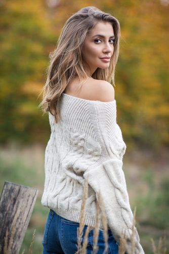 Sweter F838 Ecru S/M na Arena.pl