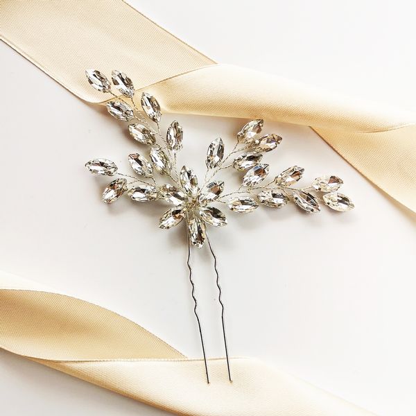 EFEKTOWNA ozdoba ślubna błyszcząca STROIK wsuwka KOKONET 4-0143 zdjęcie 1