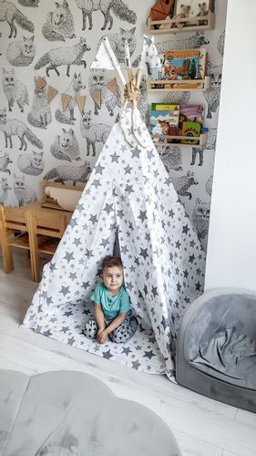 namiot tipi bawełniany - gwiazdozbiór szary MALPISZON.PL na Arena.pl