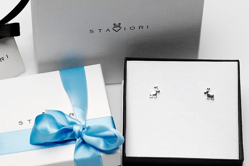 srebrne kolczyki reniferki na Arena.pl