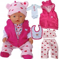 UBRANKO DLA BOBASA REEBORN 43CM ŚLINIAK KAMIZELKA SPODNIE PAJACYK LALKA NEW