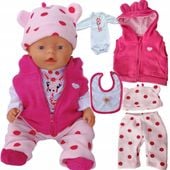 UBRANKO DLA BOBASA REEBORN 43CM ŚLINIAK KAMIZELKA SPODNIE PAJACYK LALKA NEW