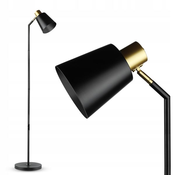 Lampa podłogowa Interlook modern E27 60 W czarny, żółty zdjęcie 1